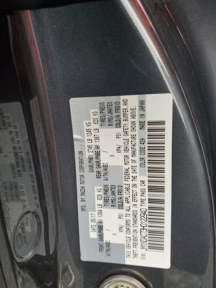 2017 Mazda Mx-5 Miata Club VIN: JM1NDAC73H0122940 Lot: 60936305