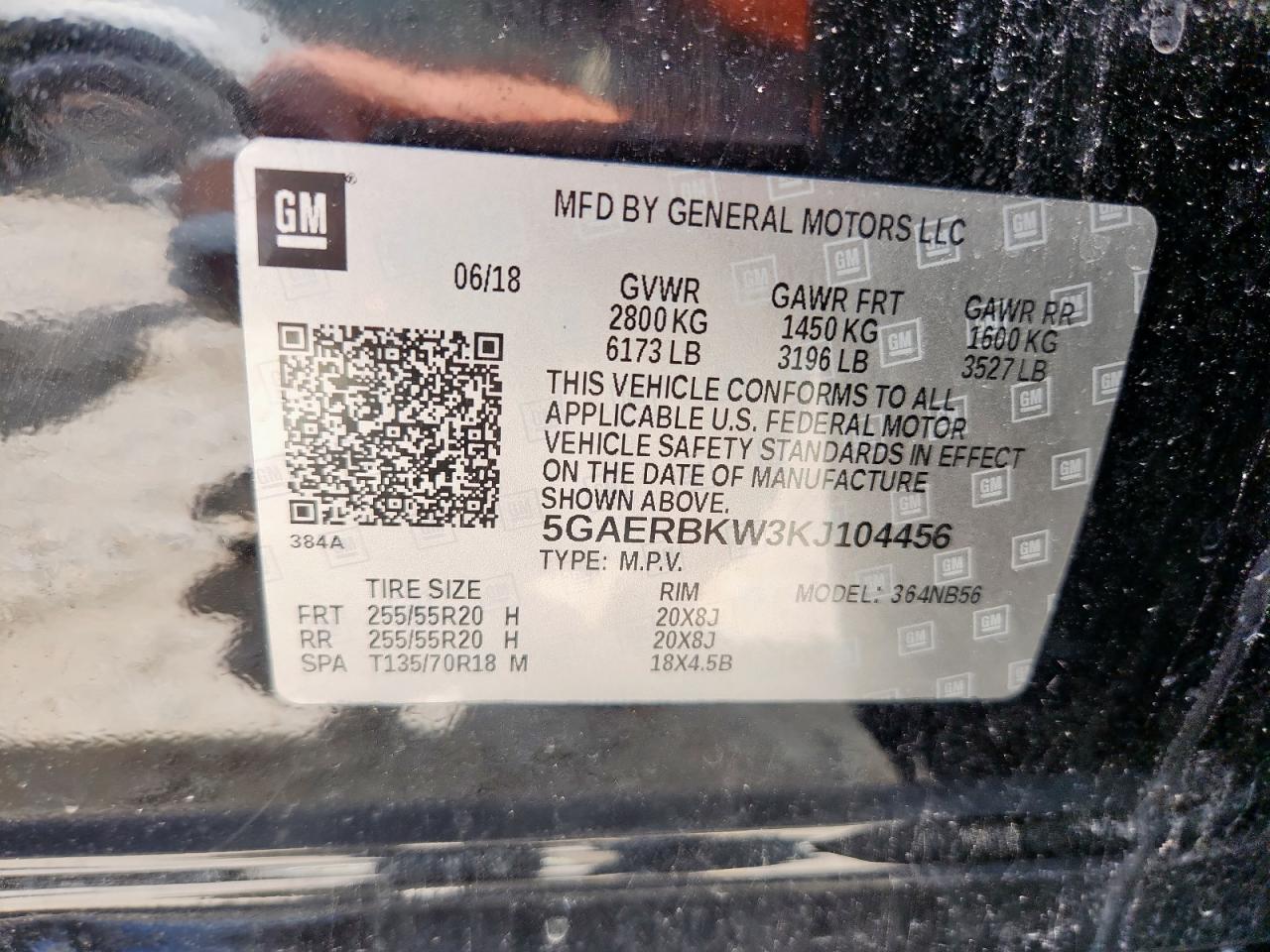 2019 Buick Enclave Essence VIN: 5GAERBKW3KJ104456 Lot: 62291665
