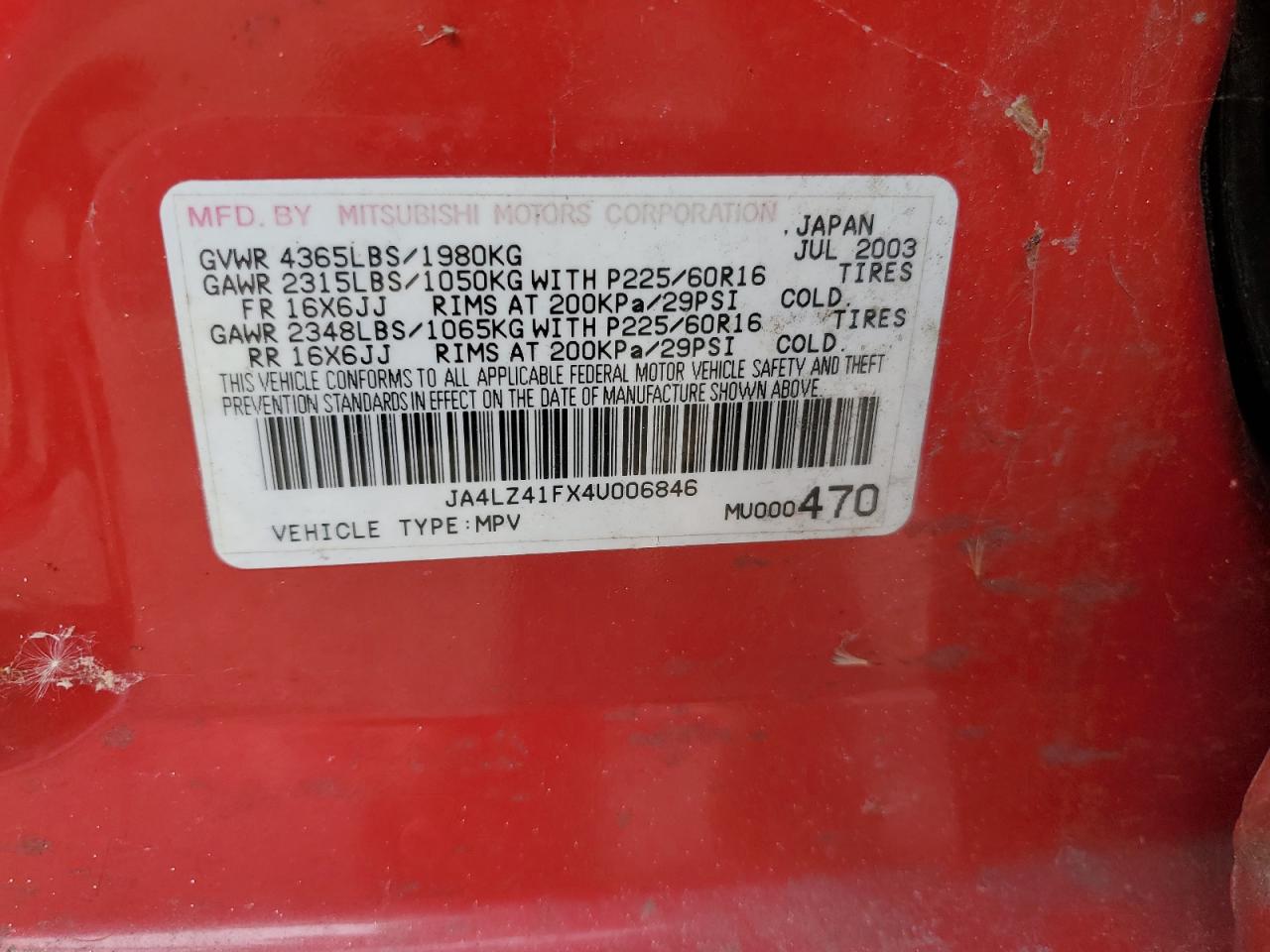 2006 Mitsubishi Outlander Xls VIN: JA4LZ41FX4U006846 Lot: 59837095
