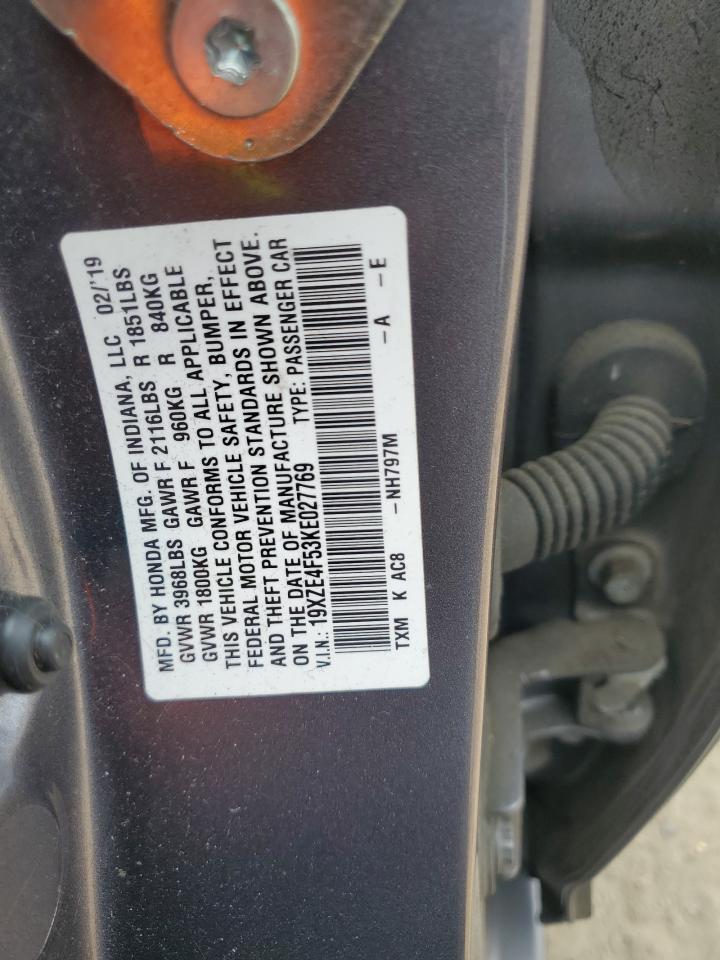 2019 Honda Insight Ex VIN: 19XZE4F53KE027769 Lot: 58959665