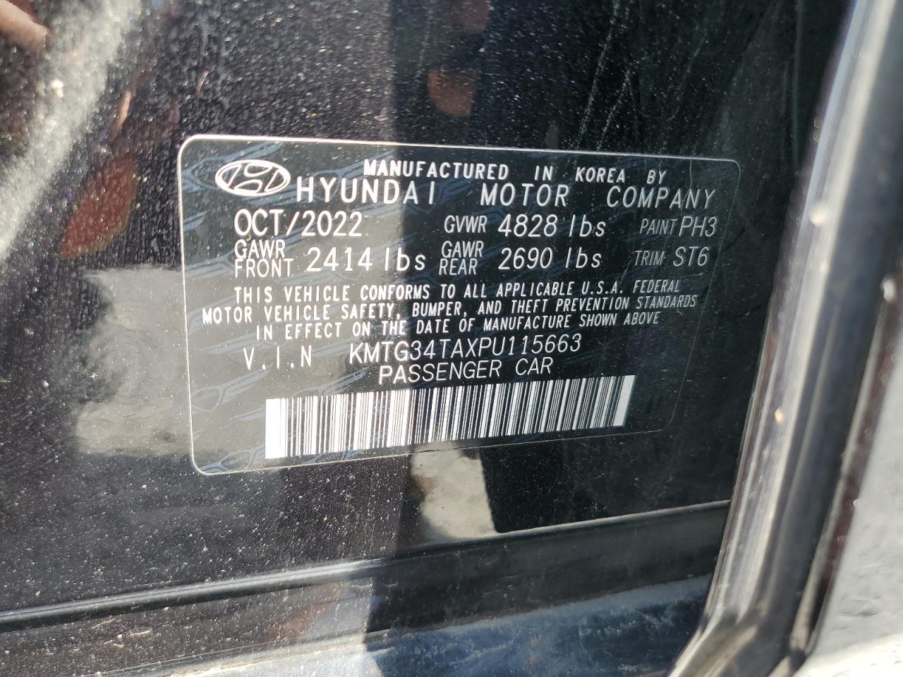 2023 Genesis G70 Base VIN: KMTG34TAXPU115663 Lot: 61849065