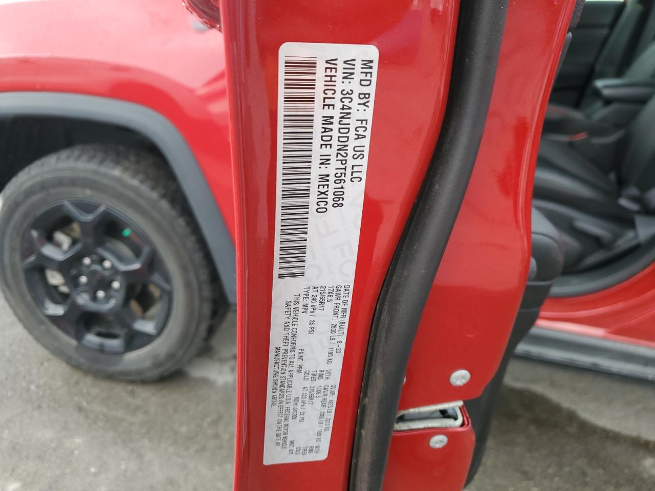 2023 Jeep Compass Trailhawk VIN: 3C4NJDDN2PT561068 Lot: 62884745