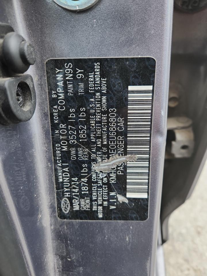 2014 Hyundai Accent Gls VIN: KMHCT4AE0EU686803 Lot: 60689825
