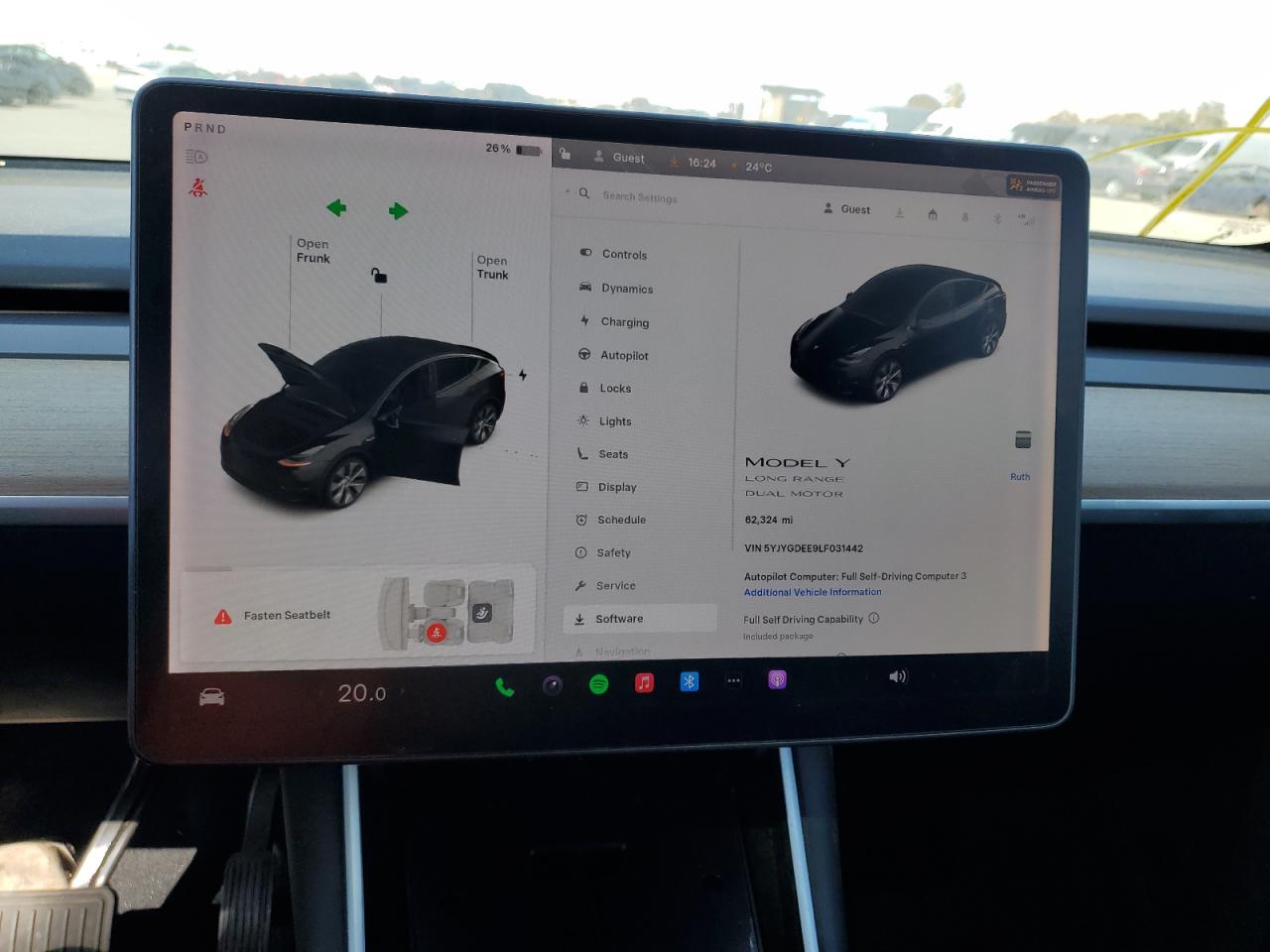 2020 Tesla Model Y VIN: 5YJYGDEE9LF031442 Lot: 93964705