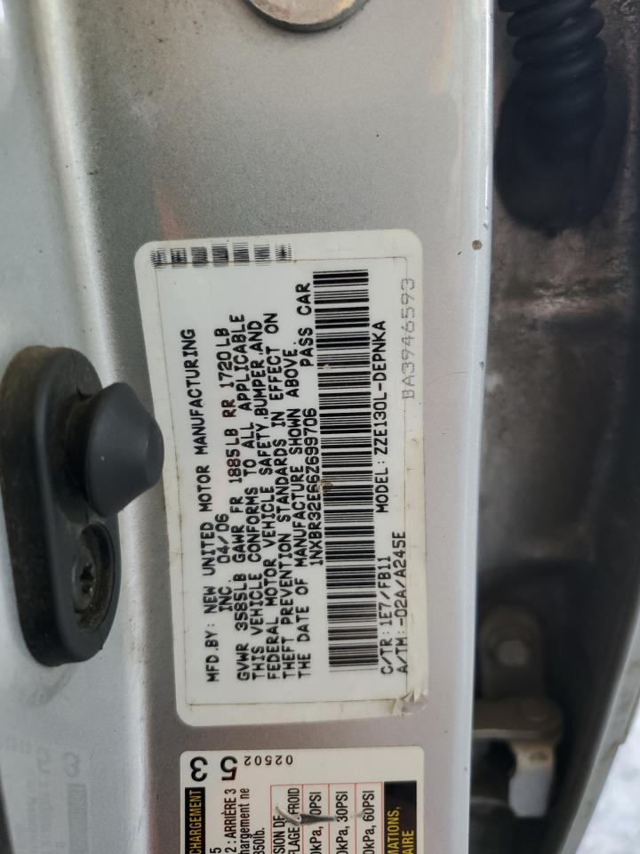 2006 Toyota Corolla Ce VIN: 1NXBR32E66Z699706 Lot: 60567865