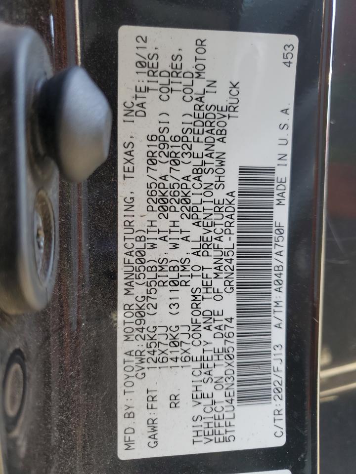 2013 Toyota Tacoma Double Cab VIN: 5TFLU4EN3DX057674 Lot: 62068805