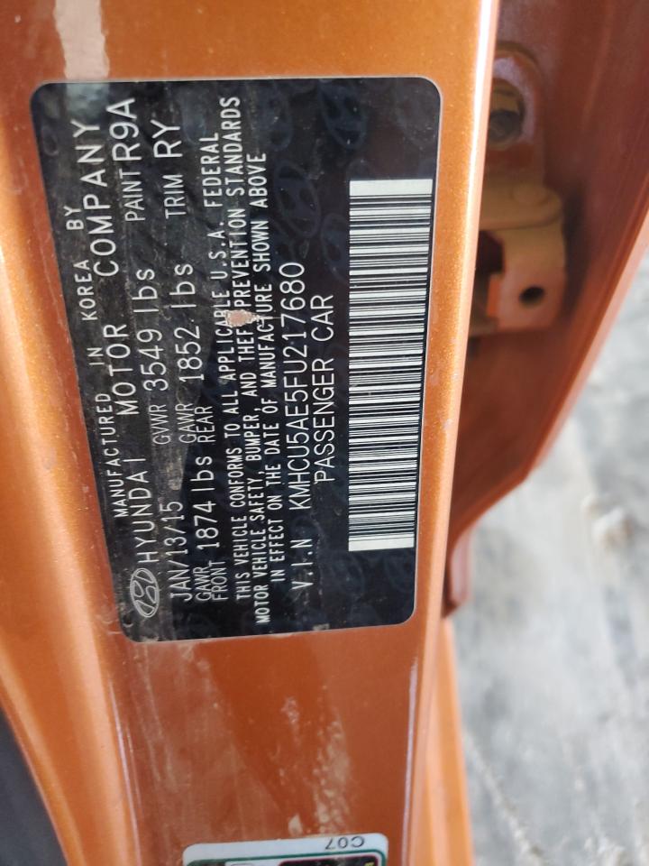 2015 Hyundai Accent Gls VIN: KMHCU5AE5FU217680 Lot: 92464295