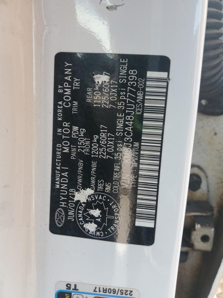 2018 Hyundai Tucson Sel VIN: KM8J3CA48JU777398 Lot: 56163165