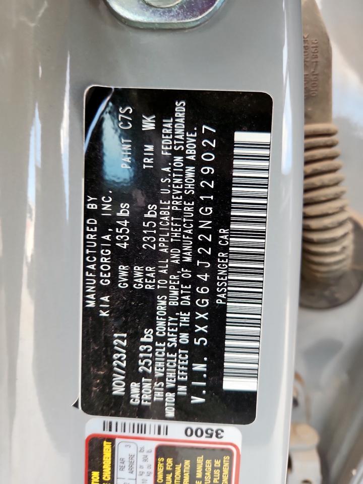 2022 Kia K5 Gt Line VIN: 5XXG64J22NG129027 Lot: 62466945