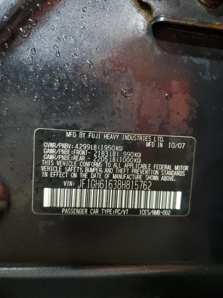 2008 Subaru Impreza 2.5I VIN: JF1GH61638H815762 Lot: 61172955