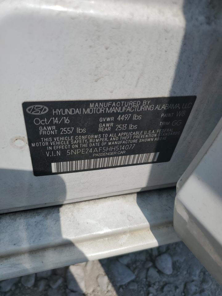 2017 Hyundai Sonata Se VIN: 5NPE24AF5HH514077 Lot: 62236995