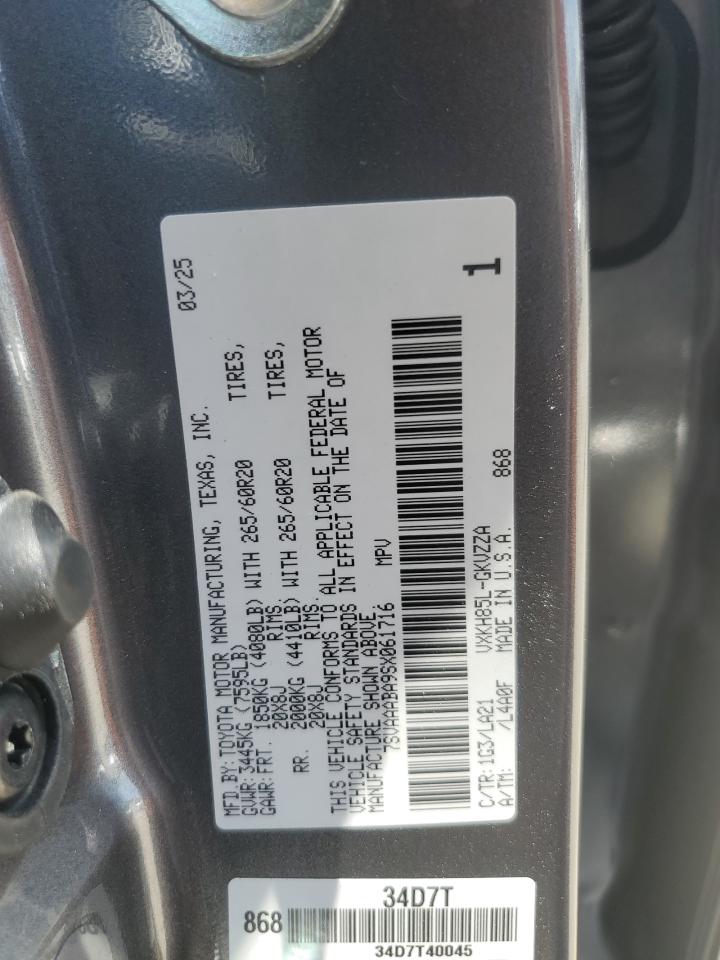 2025 Toyota Sequoia Sr5 VIN: 7SVAAABA9SX061716 Lot: 61672055