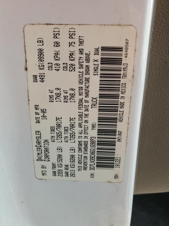 2006 Dodge Ram 3500 VIN: 3D7LX39C06G169873 Lot: 62559555