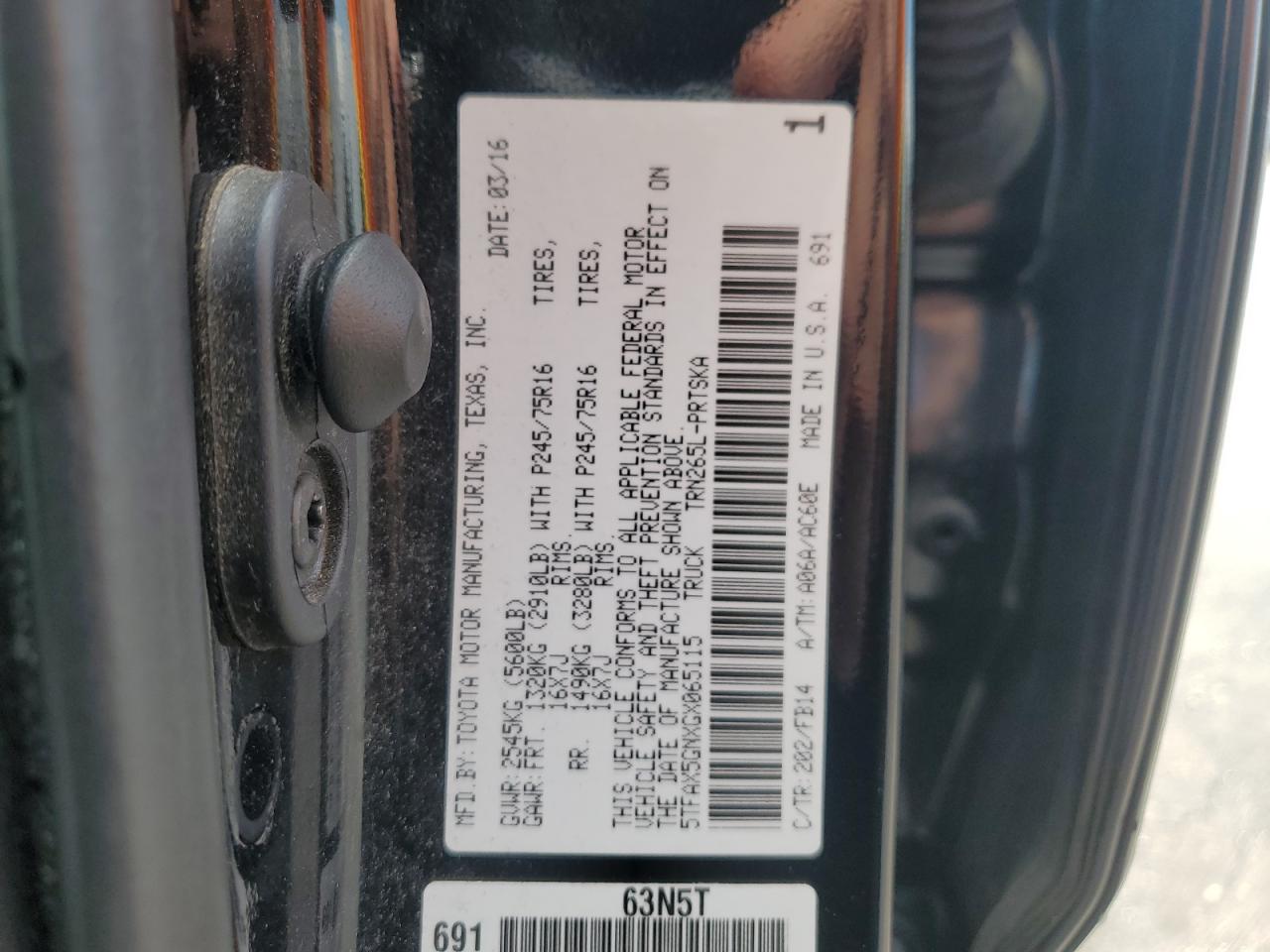 2016 Toyota Tacoma Double Cab VIN: 5TFAX5GNXGX065115 Lot: 63060475
