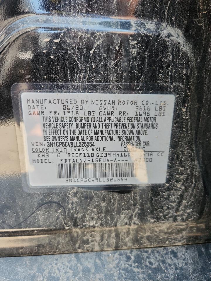 2020 Nissan Kicks Sv VIN: 3N1CP5CV9LL526554 Lot: 61380785