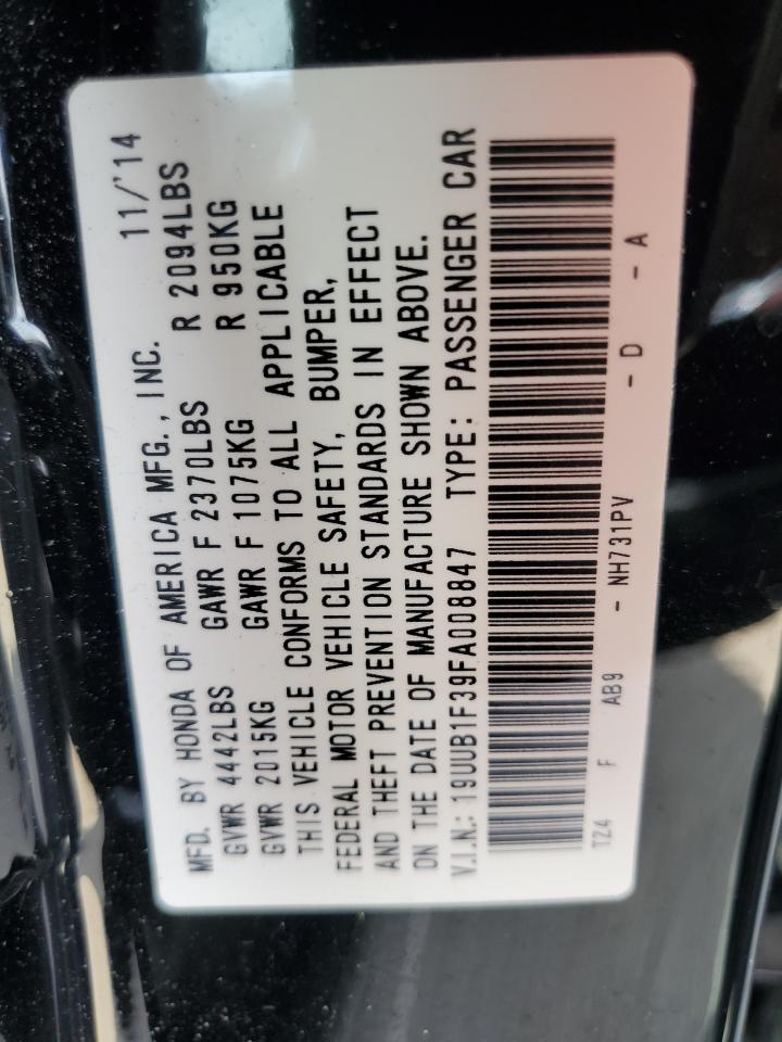 2015 Acura Tlx VIN: 19UUB1F39FA008847 Lot: 62262845