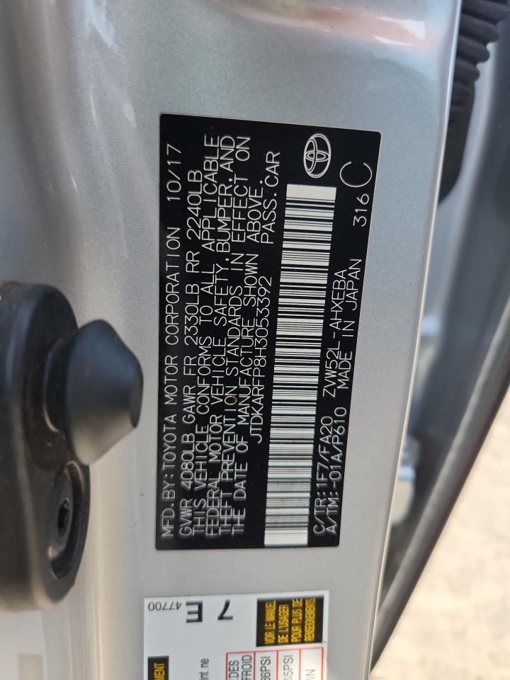 JTDKARFP8H3053392 2017 Toyota Prius Prime