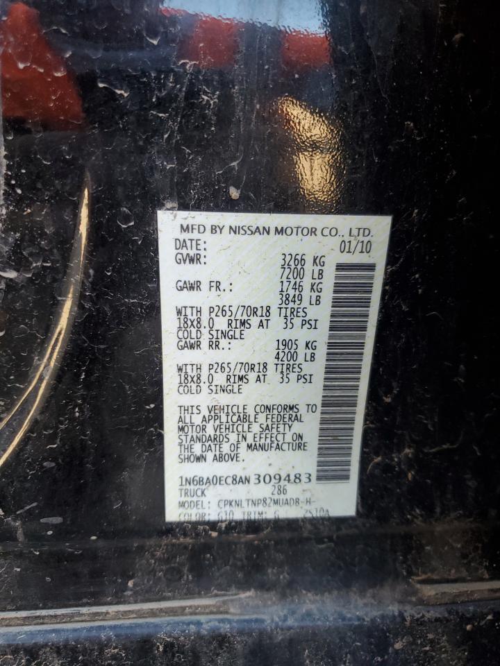 2010 Nissan Titan Xe VIN: 1N6BA0EC8AN309483 Lot: 60492965