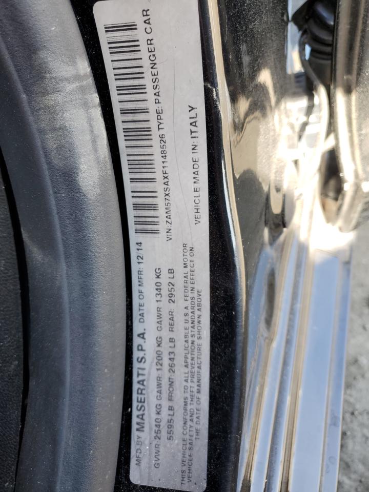 2015 Maserati Ghibli VIN: ZAM57XSAXF1148526 Lot: 61304365