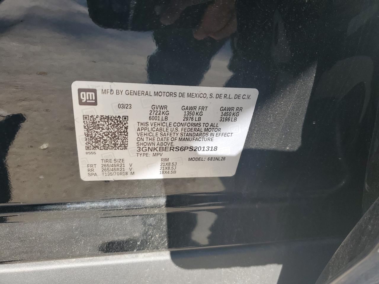 2023 Chevrolet Blazer Rs VIN: 3GNKBERS6PS201318 Lot: 61844225