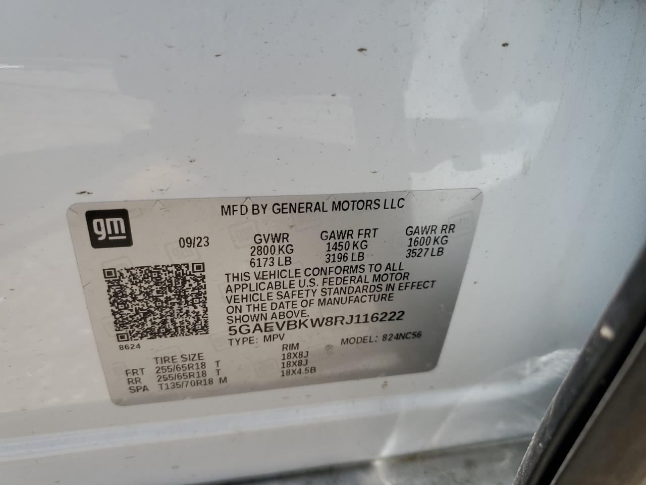 2024 Buick Enclave Premium VIN: 5GAEVBKW8RJ116222 Lot: 62546085