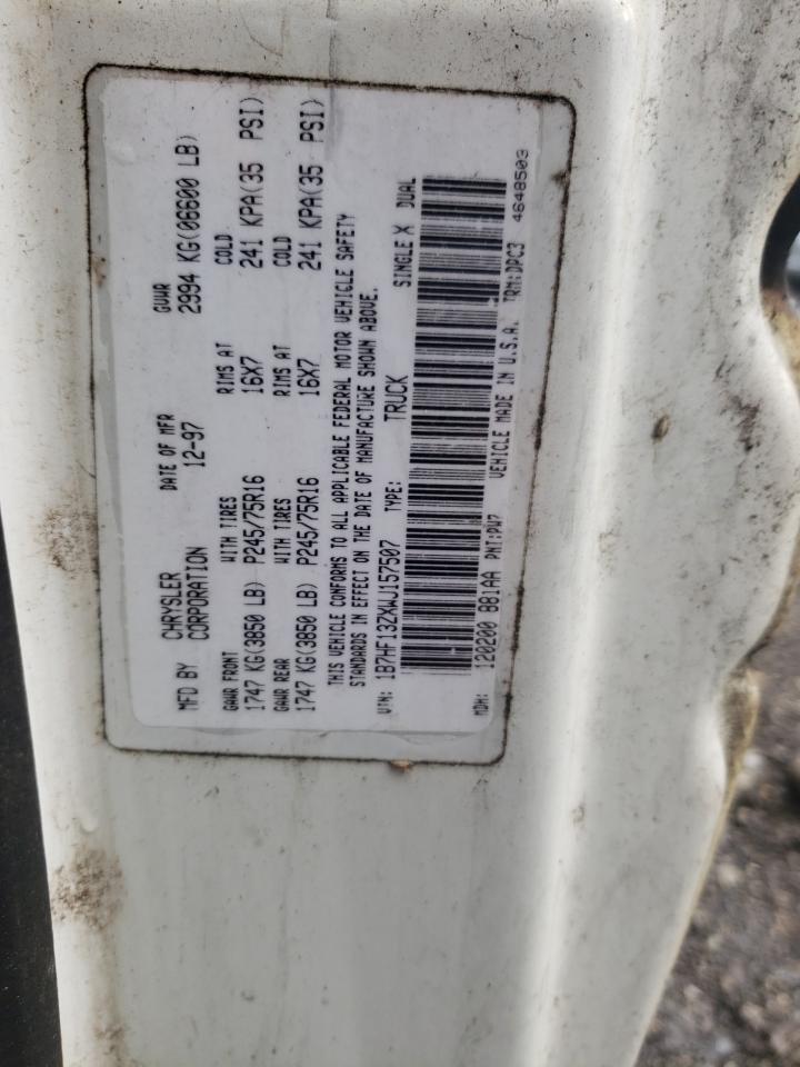 1998 Dodge Ram 1500 VIN: 1B7HF13ZXWJ157507 Lot: 60220805