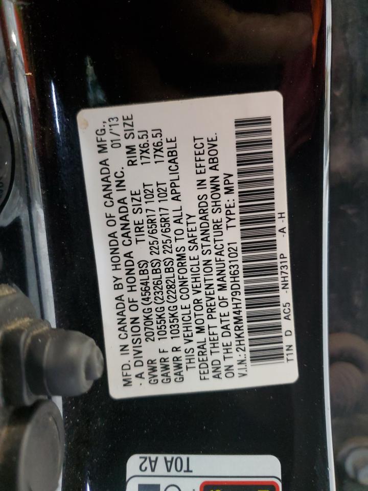 2013 Honda Cr-V Exl VIN: 2HKRM4H79DH631021 Lot: 62327445