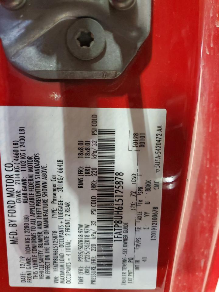 2020 Ford Mustang VIN: 1FATP8UH6L5125878 Lot: 60897975