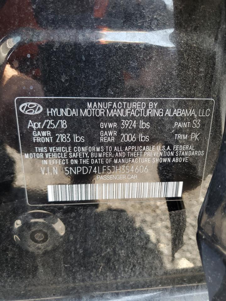 2018 Hyundai Elantra Se VIN: 5NPD74LF5JH354606 Lot: 59217365