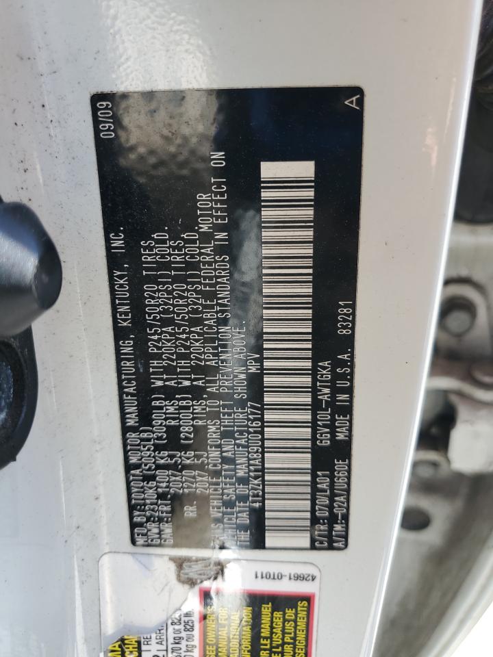 2009 Toyota Venza VIN: 4T3ZK11A89U016177 Lot: 61676905
