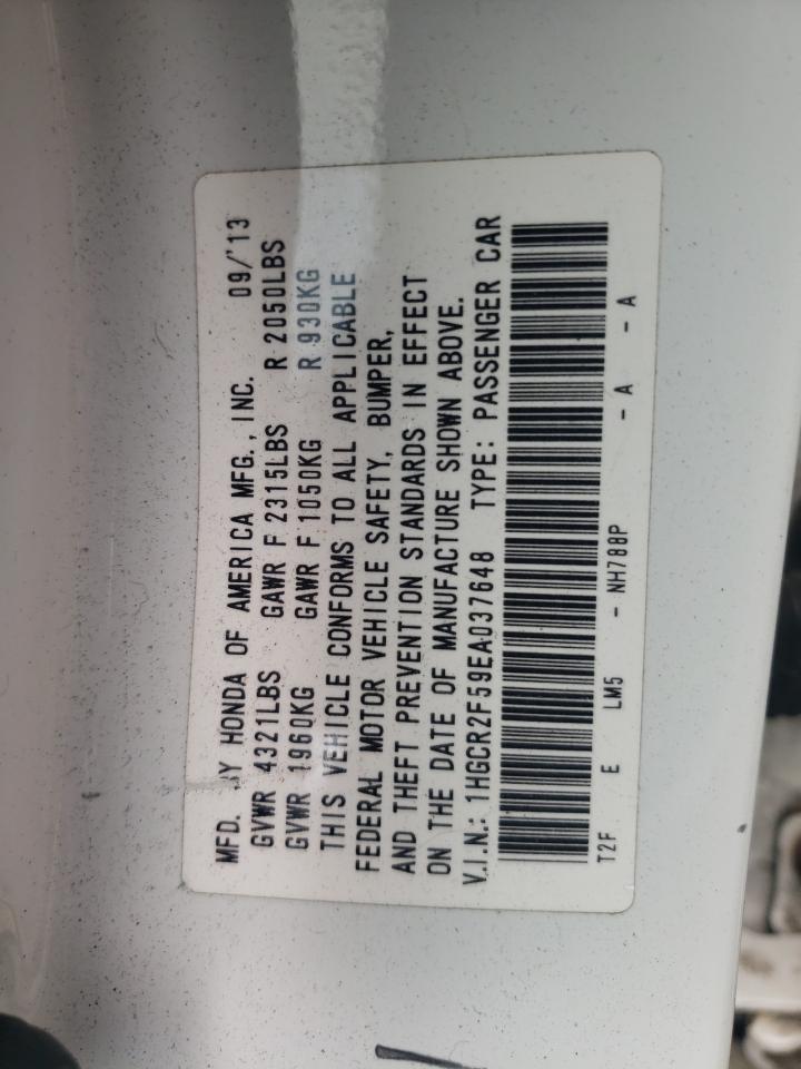 2014 Honda Accord Sport VIN: 1HGCR2F59EA037648 Lot: 62458995
