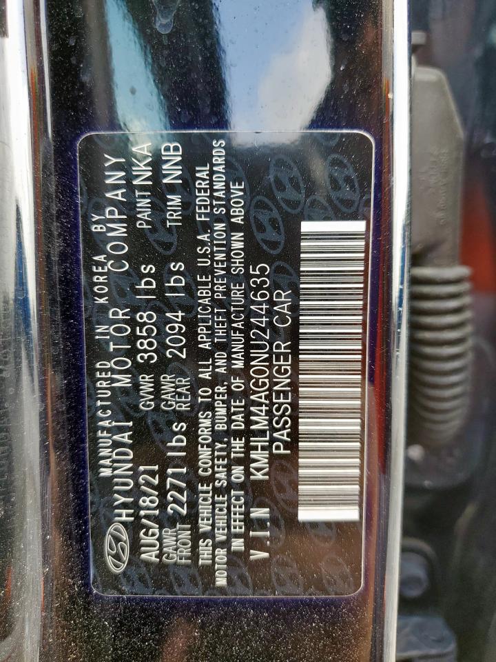 2022 Hyundai Elantra Sel VIN: KMHLM4AG0NU244635 Lot: 61422495