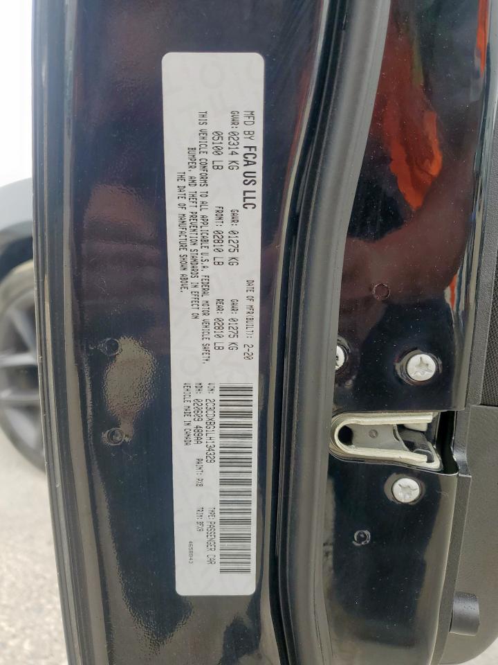 2020 Dodge Charger Sxt VIN: 2C3CDXBG1LH134329 Lot: 59671595