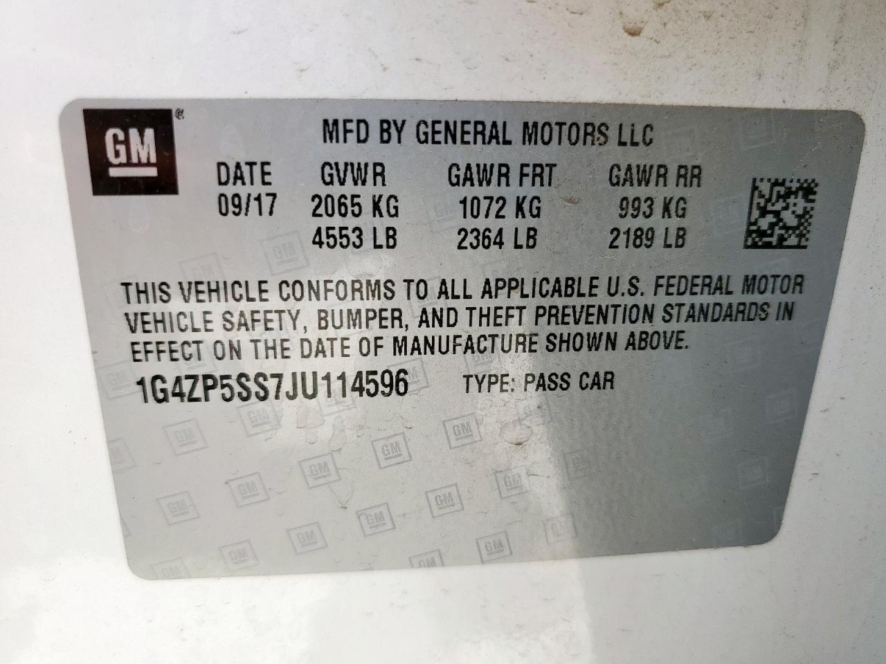 2018 Buick Lacrosse Essence VIN: 1G4ZP5SS7JU114596 Lot: 62132925