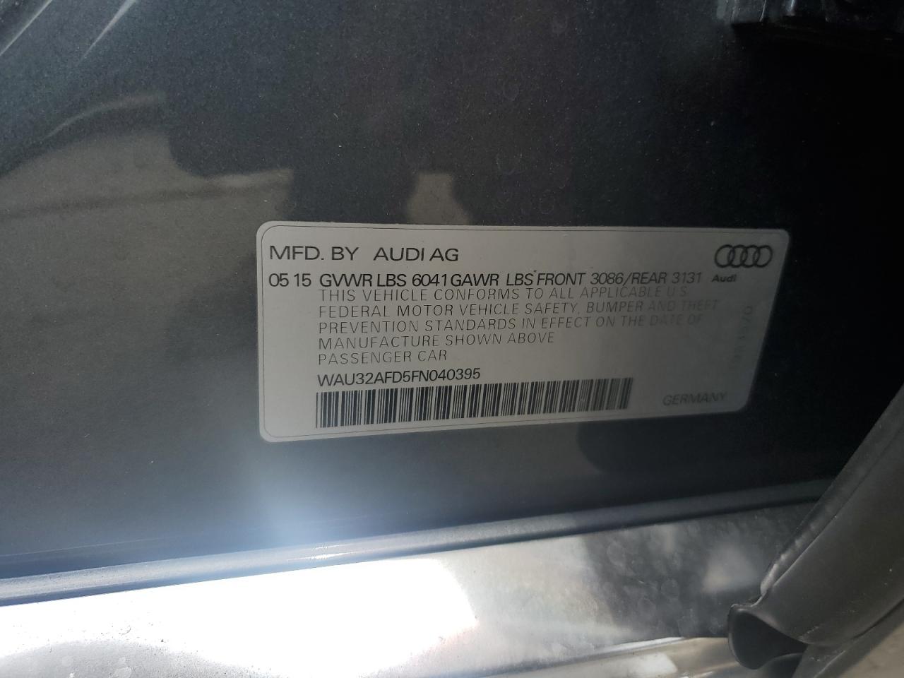 2015 Audi A8 L Quattro VIN: WAU32AFD5FN040395 Lot: 60909515
