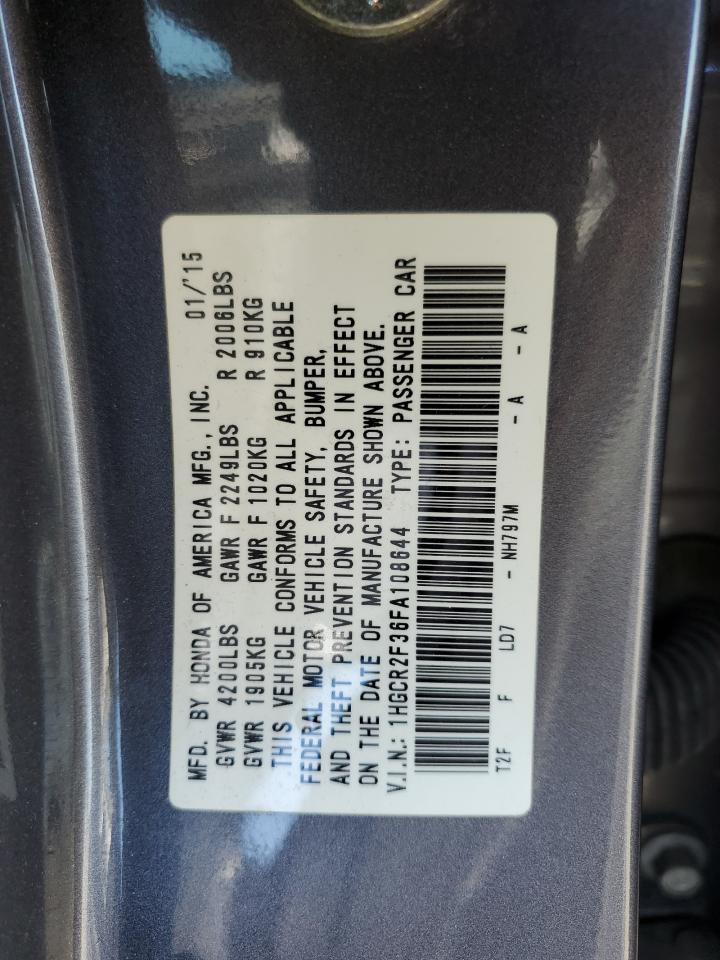 2015 Honda Accord Lx VIN: 1HGCR2F36FA108644 Lot: 63161295
