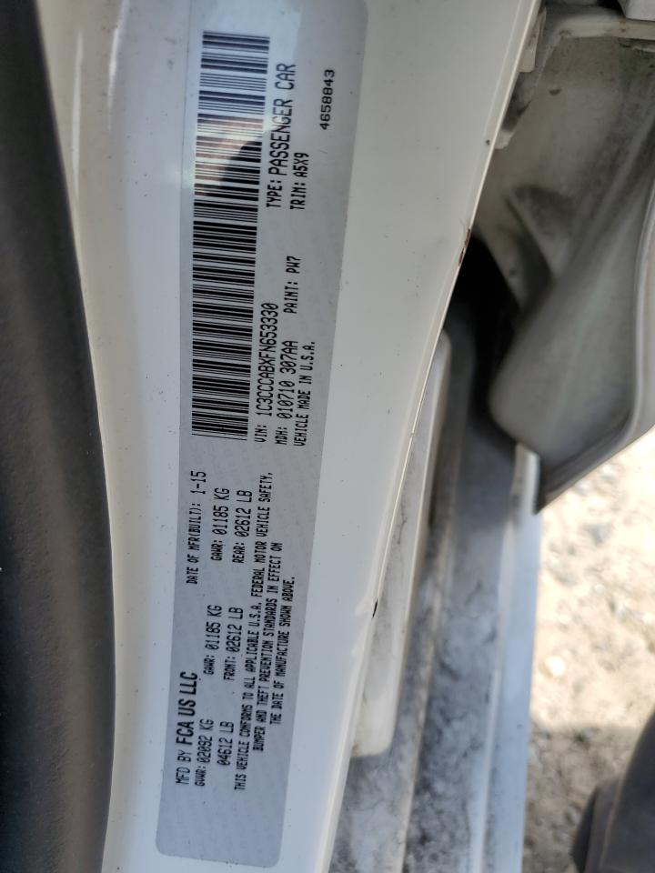2015 Chrysler 200 Limited VIN: 1C3CCCABXFN653330 Lot: 60426505
