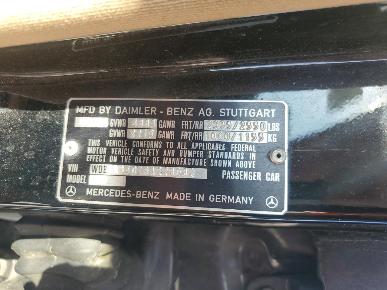 1986 Mercedes-Benz 420 Sel VIN: WDBCA35D1GA228082 Lot: 61684325