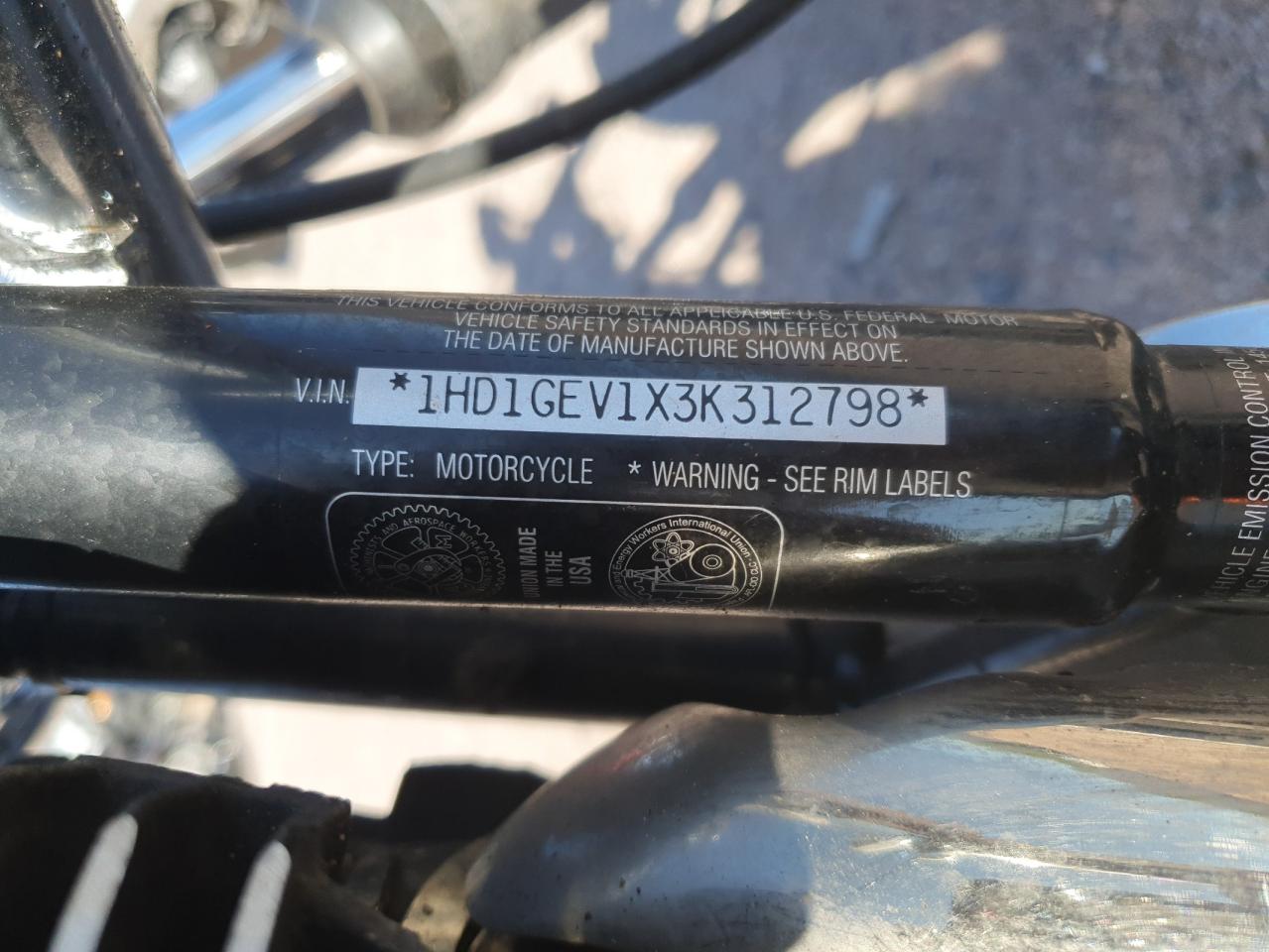 2003 Harley-Davidson Fxdwg VIN: 1HD1GEV1X3K312798 Lot: 60217245