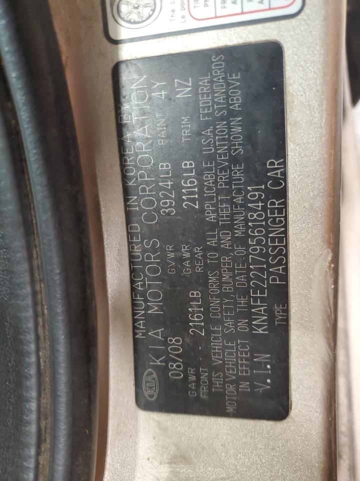 2009 Kia Spectra Ex VIN: KNAFE221795618491 Lot: 61639575