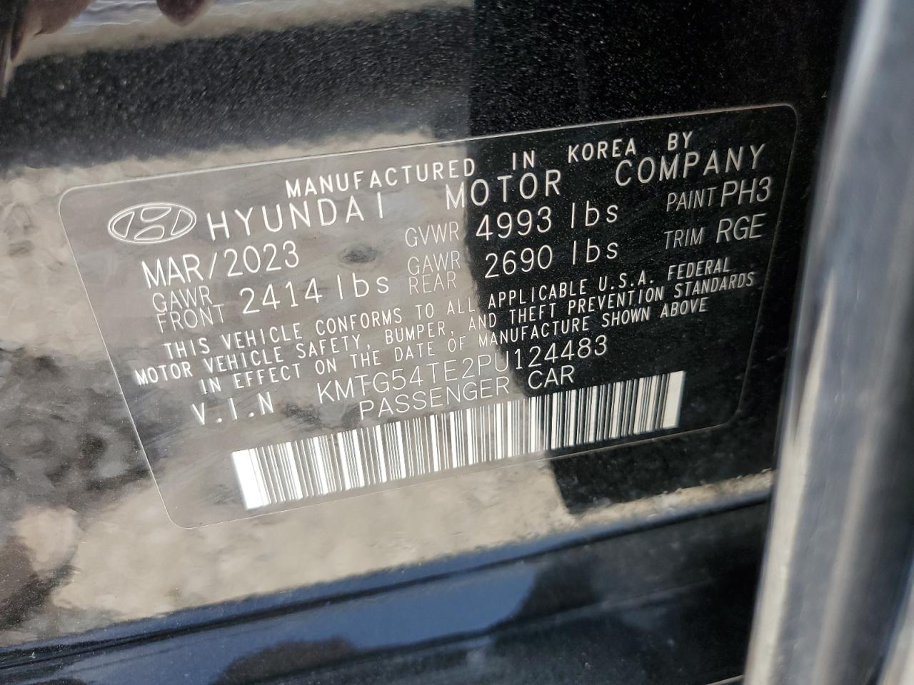 2023 Genesis G70 Base VIN: KMTG54TE2PU124483 Lot: 62191025