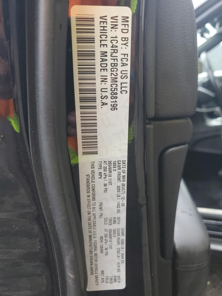 2021 Jeep Grand Cherokee Limited VIN: 1C4RJFBG2MC588196 Lot: 60331725