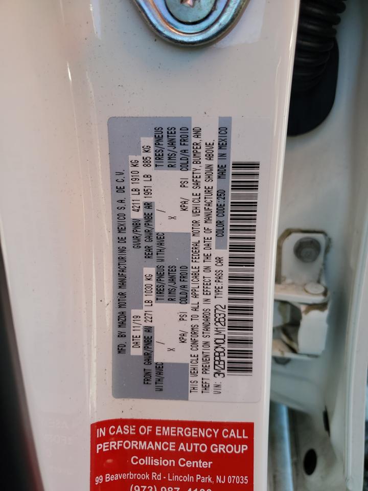 2020 Mazda 3 Select VIN: 3MZBPBCM0LM126372 Lot: 61620205