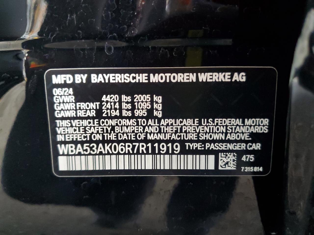 2024 BMW 228I VIN: WBA53AK06R7R11919 Lot: 61955765