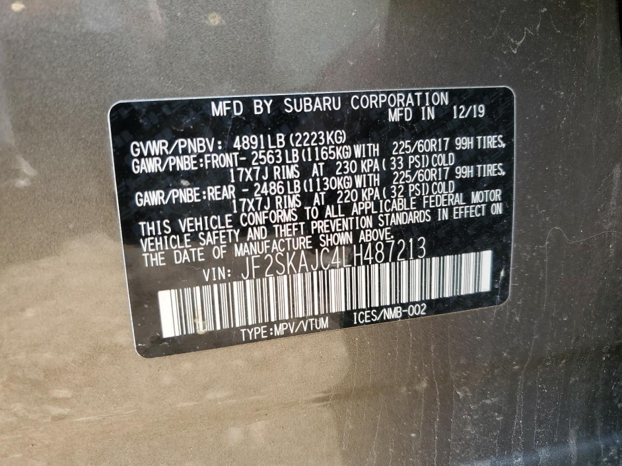 2020 Subaru Forester Premium VIN: JF2SKAJC4LH487213 Lot: 59174435