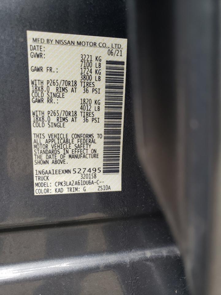 2021 Nissan Titan S VIN: 1N6AA1EEXMN527495 Lot: 62504615