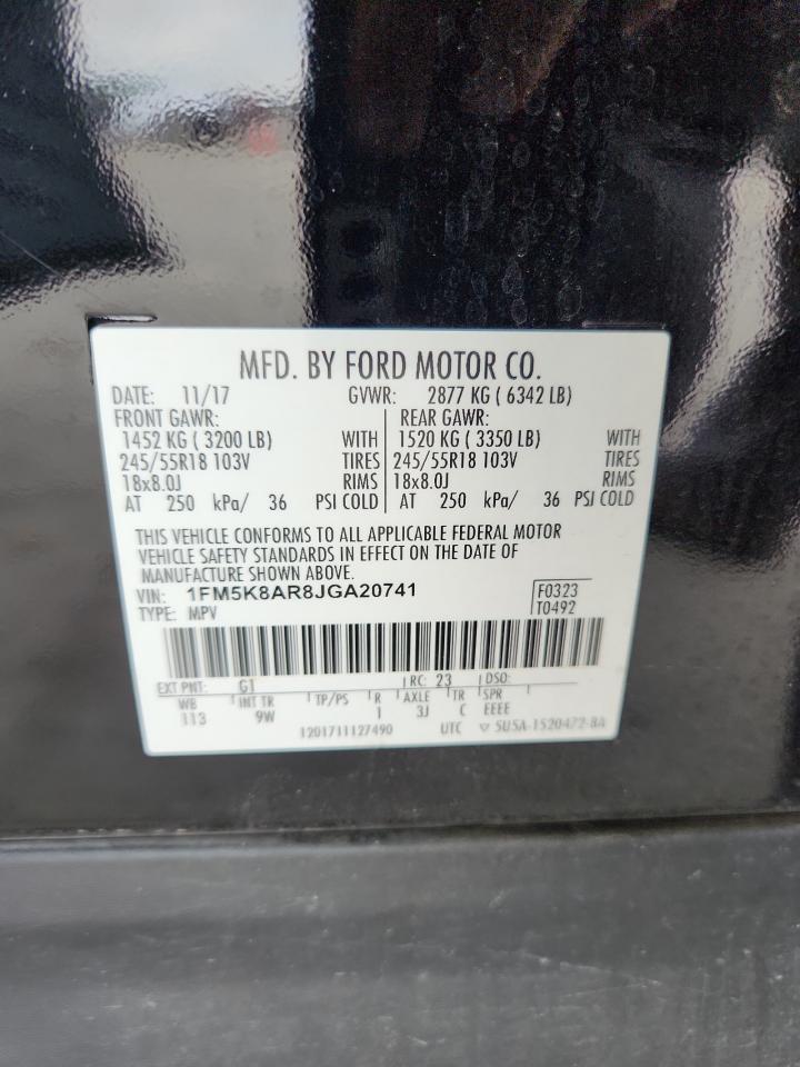 2018 Ford Explorer Police Interceptor VIN: 1FM5K8AR8JGA20741 Lot: 61530405