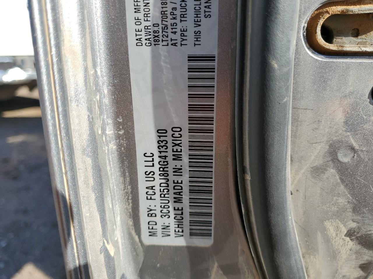 2024 Ram 2500 Big Horn VIN: 3C6UR5DJ8RG413310 Lot: 60254495