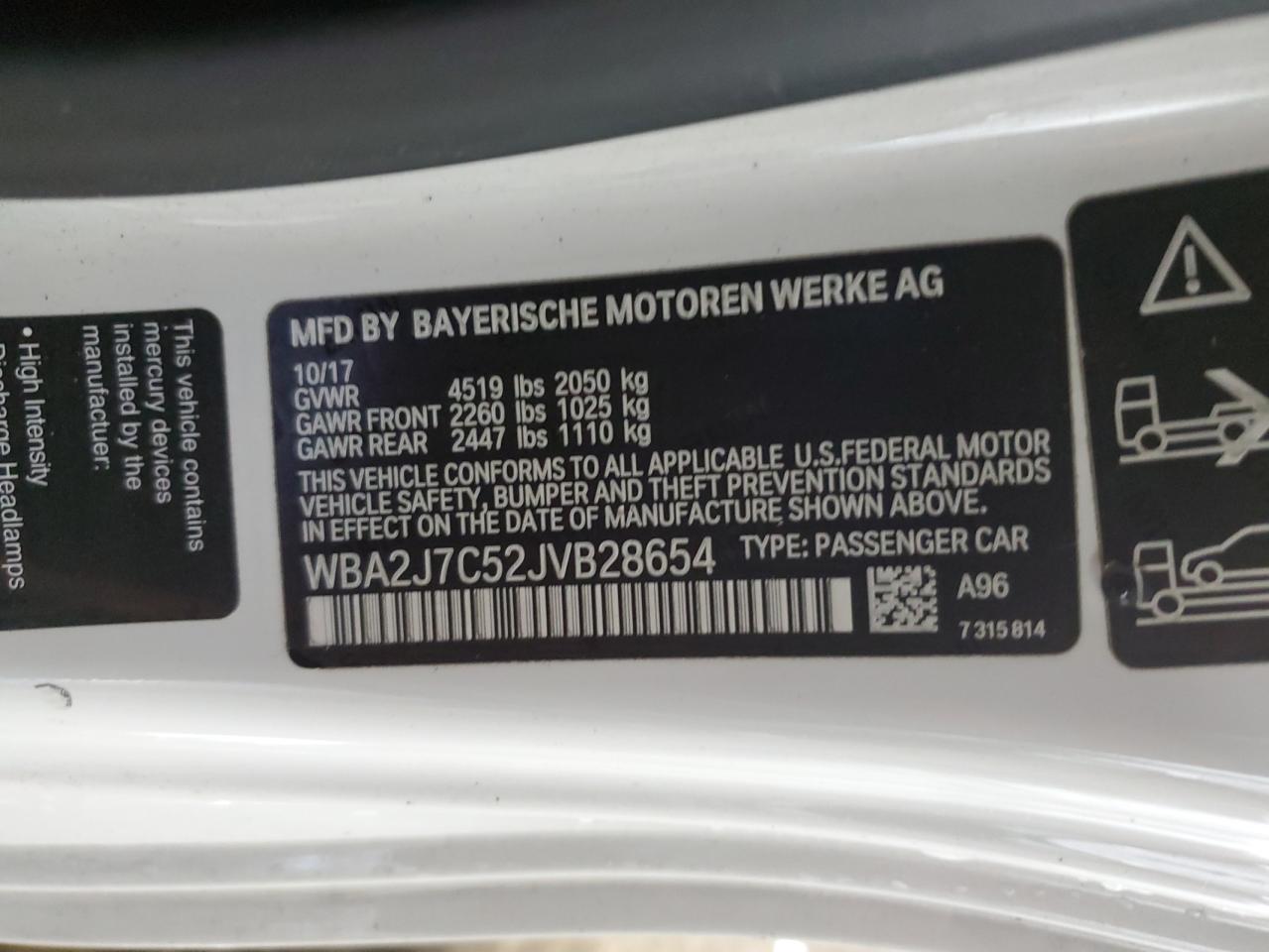 wba2j7c52jvb28654 WBA2J7C52JVB28654 2018 BMW M240Xi