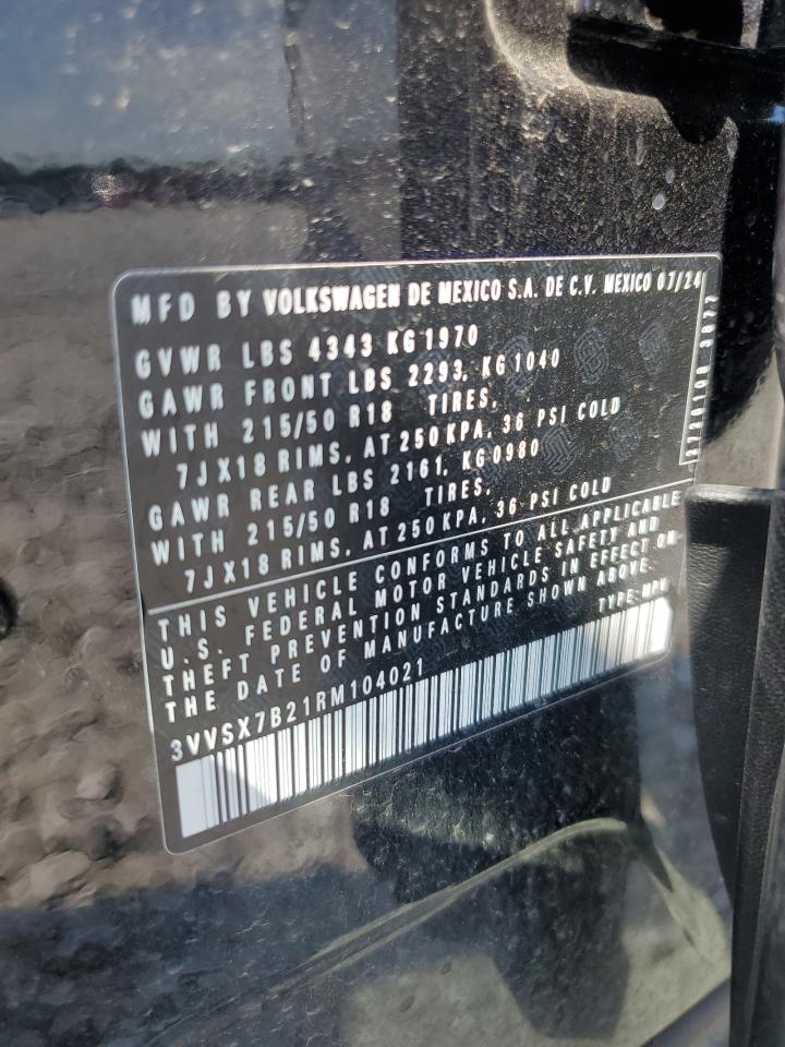 2024 Volkswagen Taos Se VIN: 3VVSX7B21RM104021 Lot: 62490765